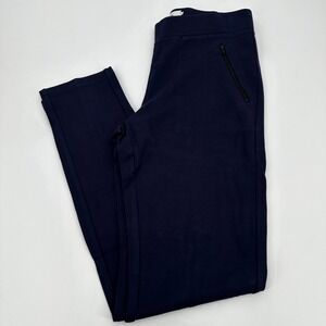 NWT Bodilove Womens Navy Blue Zip Pocket Comfort Stretch Leggings Pants Size 8